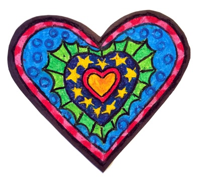 Jim Dine-inspired heart art