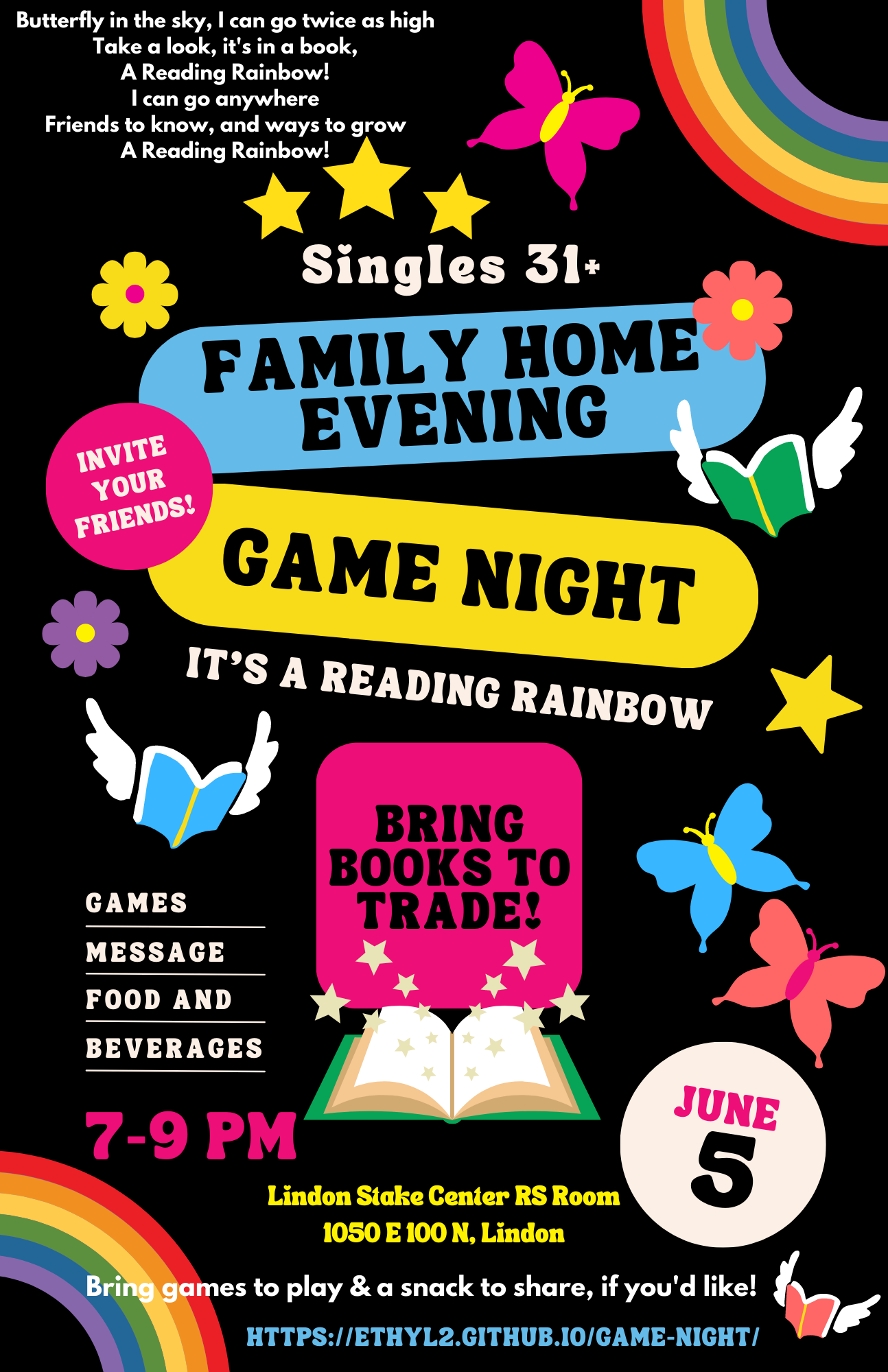 Singles 36+ Game Night/FHE June 2023