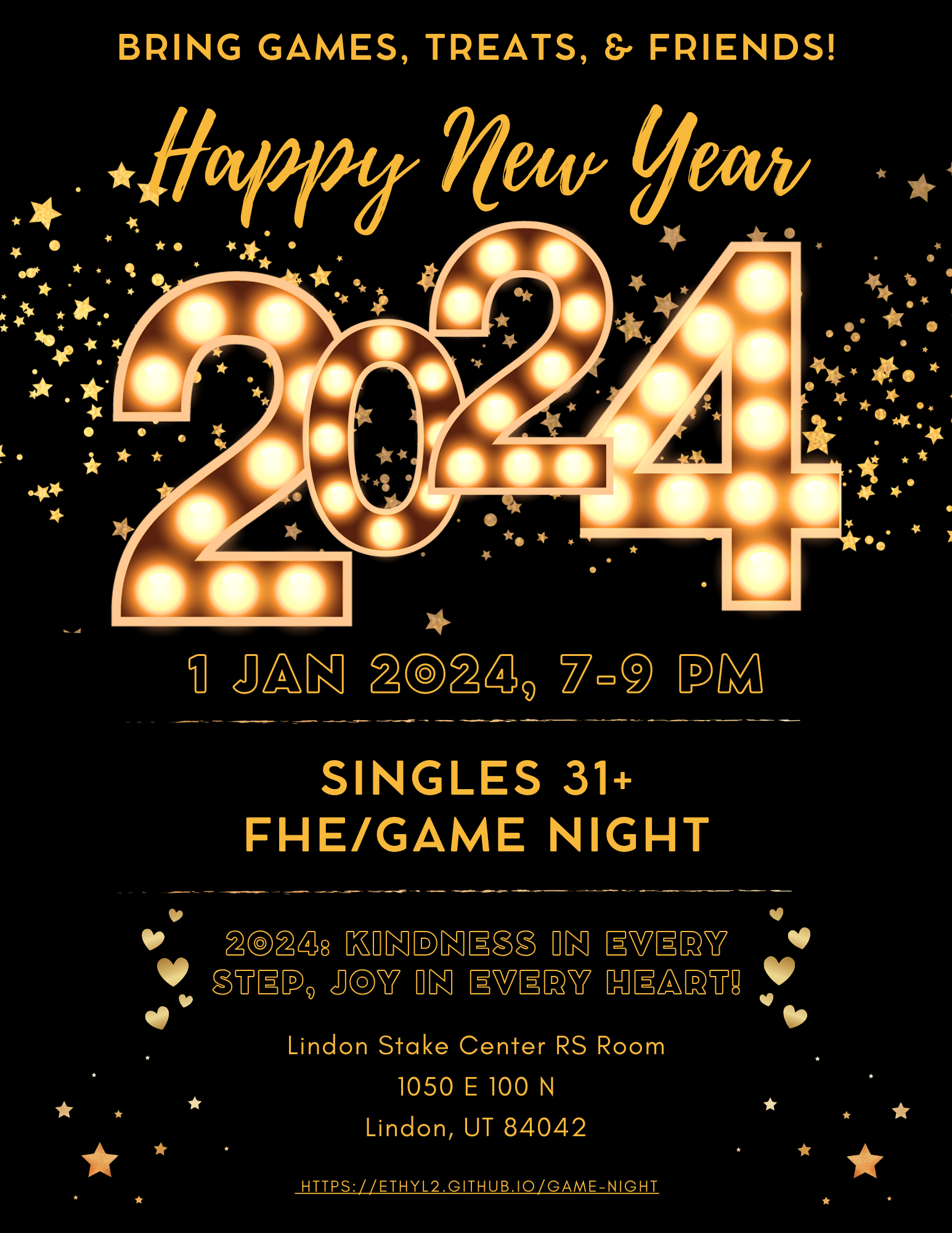 Singles 36+ Game Night/FHE Jan 2024