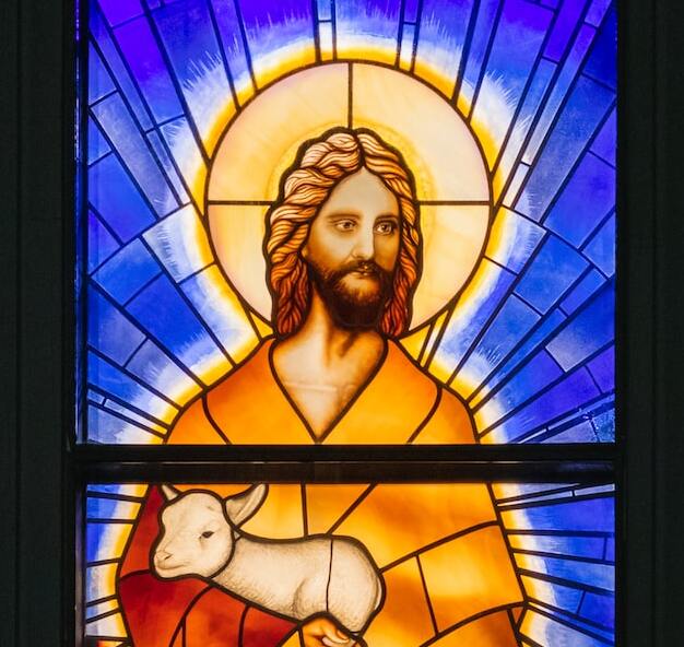 stained glass of Jesus Christ