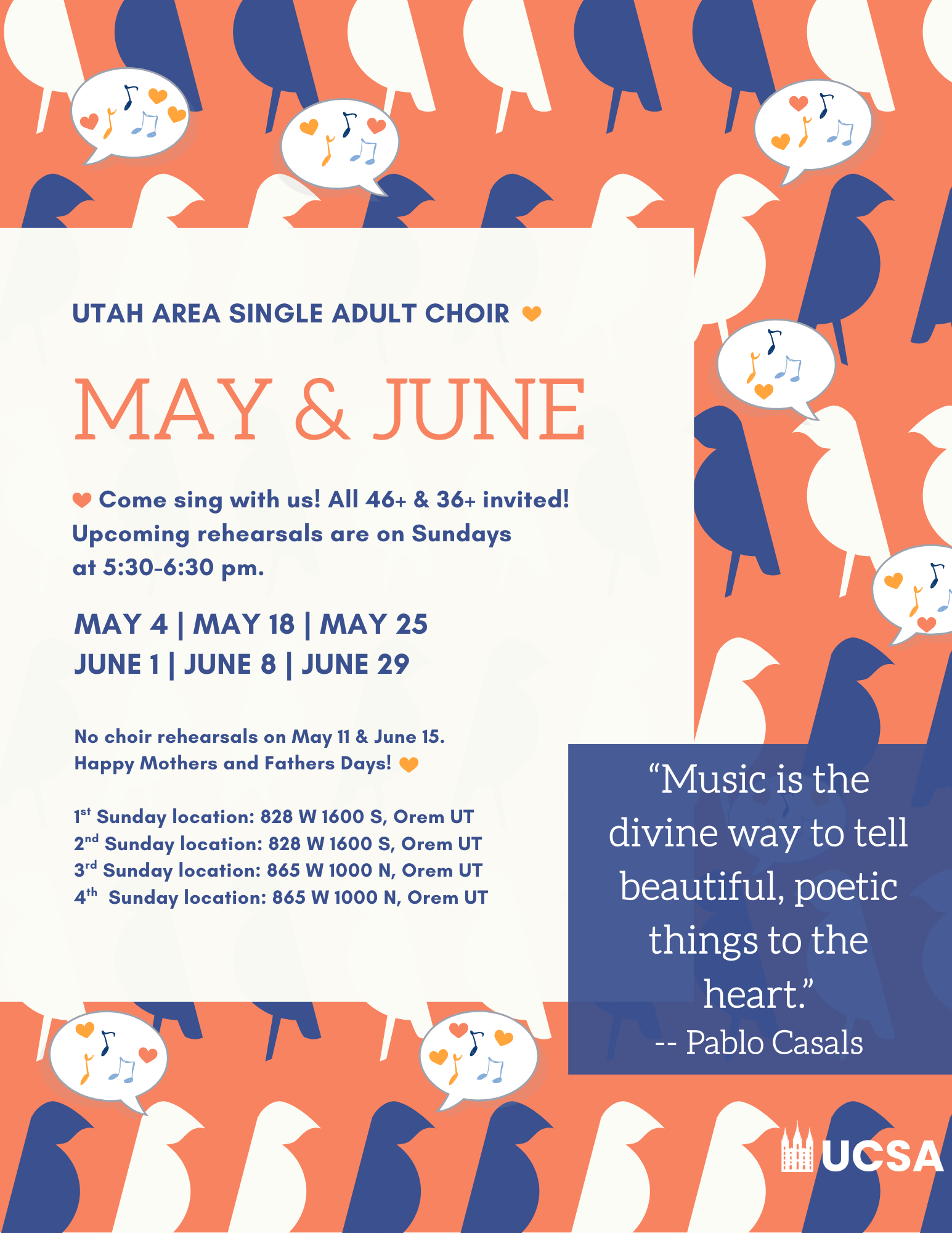 choir rehearsal schedule